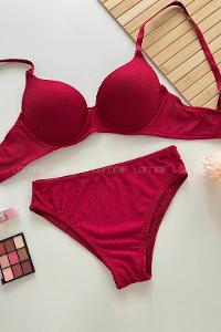 Lamelif Aria Destekli Fitilli Takım Vişne Renk