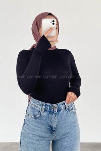 Lamelif Eldiven Detaylı Body Siyah