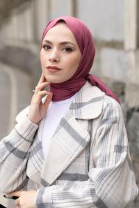 Lamelif Fuşya Pembe İnce Keten Şal