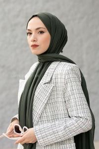 Lamelif Cam Yeşili İnce Keten Şal