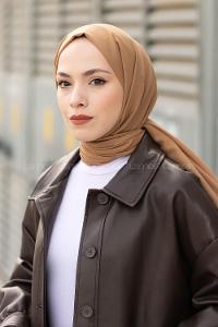 Lamelif Camel İnce Keten Şal