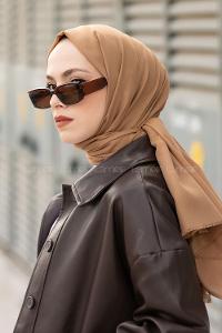 Lamelif Camel İnce Keten Şal