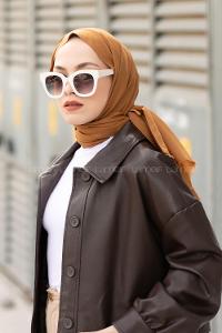 Lamelif Sütlü Kahve İnce Keten Şal