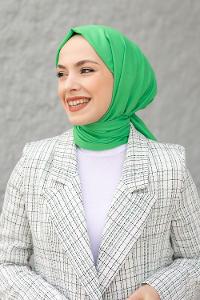 Lamelif Yeşil İnce Keten Şal