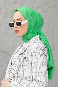 Lamelif Yeşil İnce Keten Şal