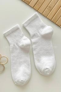 Lamelif Yarım Kolej Çorap Beyaz