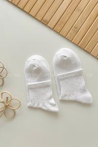 Lamelif Yarım Kolej Çorap Beyaz