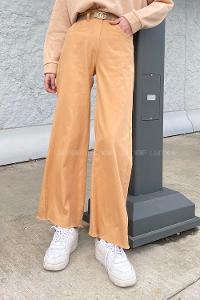 Camel Linen High Waist Linen Pants