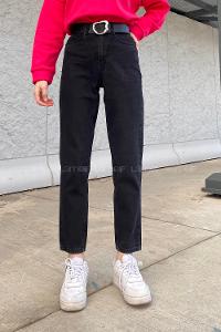 Smoked Cotton High Waist Denim Pants
