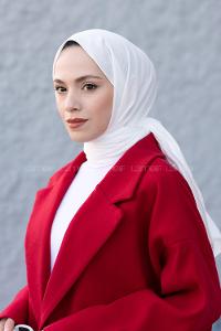 Lamelif Krinkıl Şal Kırık Beyaz