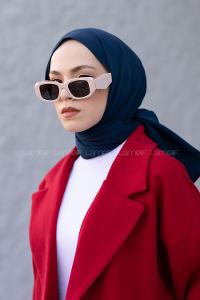 Navy Blue Cotton Fabric Viscose Fabric Striped Straight Shawl