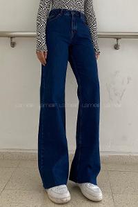 Dark Blue Denim High Waist Denim Pants