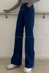 Dark Blue Denim High Waist Denim Pants