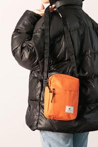 Lamelif   Fermuarlı 2 Bölmeli Omuz Çantası Turuncu