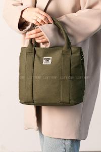 Khaki Buckle Skin Hand Bag Bag
