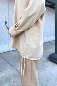 Lamelif Oversize Gömlek Bej