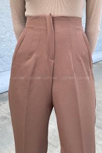 Bitter Brown Cotton Fabric High Waist Comfortable Pants
