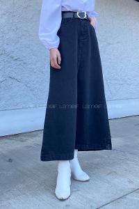 Smoked Denim Unprinted Straight Skirt Skirt