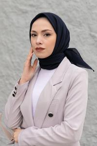 Lamelif Mio Caz Eşarp Koyu Lacivert