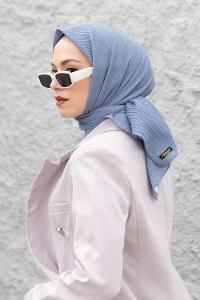 Plum Green Cotton Fabric Straight Shawl