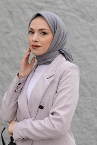 Lamelif Mio Caz Eşarp Gümüş Gri