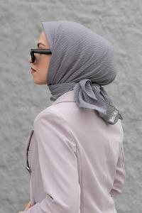 Lamelif Mio Caz Eşarp Gümüş Gri