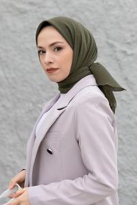 Khaki Cotton Fabric Straight Shawl