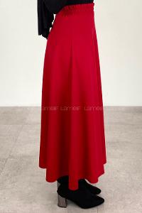 Modalamelif Beli Lastikli Çan Kesim Etek Bordo