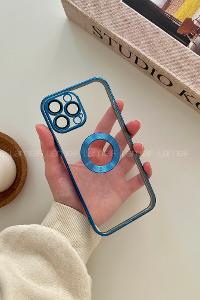 Lamelif iPhone 13 Pro Max Lens Korumalı Telefon Kılıfı Mavi