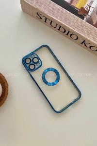 Lamelif iPhone 13 Pro Max Lens Korumalı Telefon Kılıfı Mavi