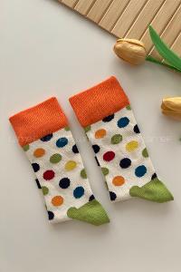 Modalamelif Puantiyeli Soket Çorap Beyaz