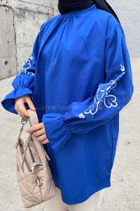 Saxe Mandarin Collar Cotton Printed Tunic