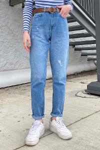 Lamelif Yırtıklı Mom Jean