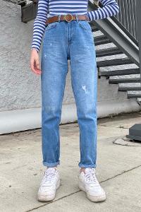 Lamelif Yırtıklı Mom Jean