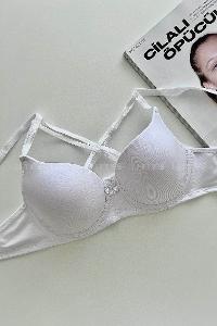 White Cotton Fabric Underwire Support Bralet