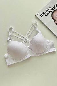 White Cotton Fabric Underwire Support Bralet