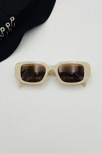 Lamelif Prada Krem Kemik Güneş Gözlüğü