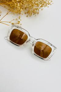 Lamelif Riva Şeffaf Çerçeve Kahve Cam Güneş Gözlüğü