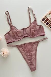 Lamelif Balenli Destekli Tül Pudra Takım