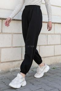 Lamelif Bel Ve Paça Lastikli Eşofman Siyah