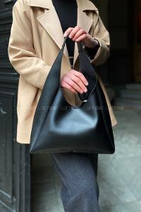 Lamelif Omuz Askılı Deri Görünümlü Kadın Çanta Siyah