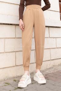 Lamelif Önü Arma Detaylı Eşofman Sütlü Kahve