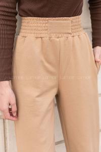 Lamelif Önü Arma Detaylı Eşofman Sütlü Kahve