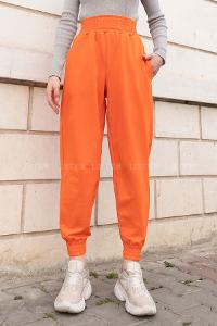 Orange Regular Trousers Elastic Waist Regular Cut Bottom Tracksuit