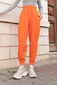 Orange Regular Trousers Elastic Waist Regular Cut Bottom Tracksuit