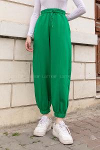 Green Regular Trousers Elastic Waist Regular Cut Bottom Tracksuit