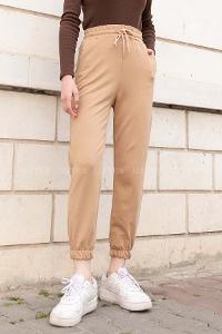 Brown With Milk Regular Trousers Elastic Waist Regular Cut Bottom Tracksuit