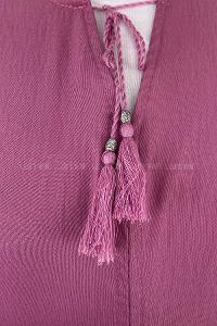 Lamelif Yaka Bağlamalı Katlı Elbise Açık Mor