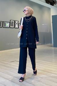 Lamelif Kolyeli Bürümcük Takım Siyah