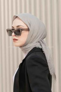 Light Grey Cotton Fabric Straight Scarf
